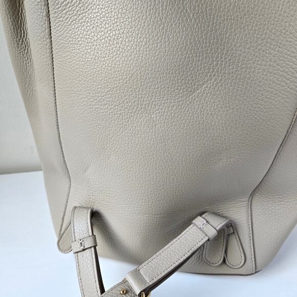 Cuyana 13" Pebbled Leather Stone Beige Laptop Backpack Work Travel - Picture 15 of 15